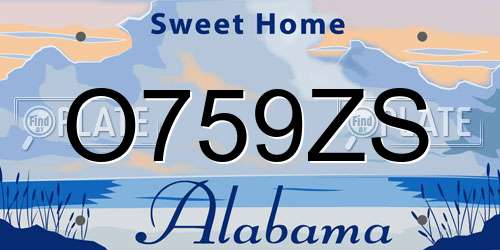 O759ZS Alabama License Plate