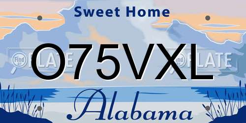 O75VXL Alabama License Plate