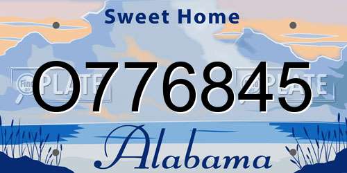 O776845 Alabama License Plate