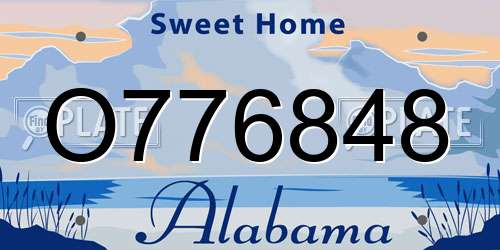 O776848 Alabama License Plate