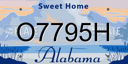 O7795H Alabama License Plate
