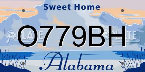 O779BH Alabama License Plate