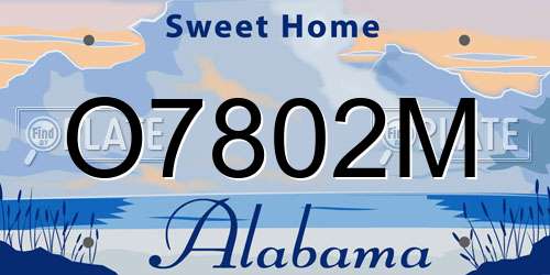 O7802M Alabama License Plate