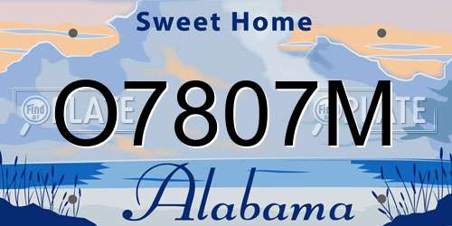 O7807M Alabama License Plate
