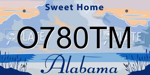 O780TM Alabama License Plate
