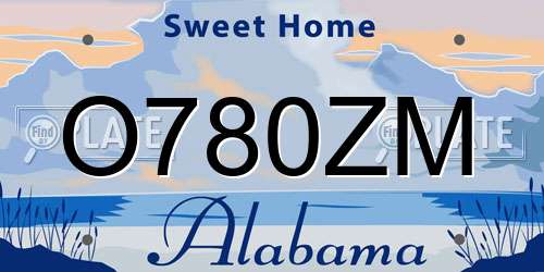 O780ZM Alabama License Plate