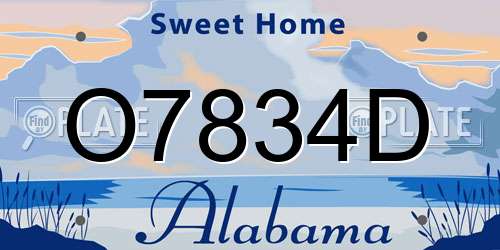 O7834D Alabama License Plate
