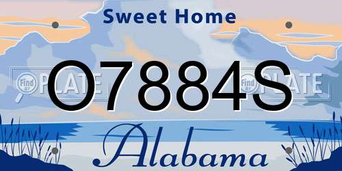 O7884S Alabama License Plate
