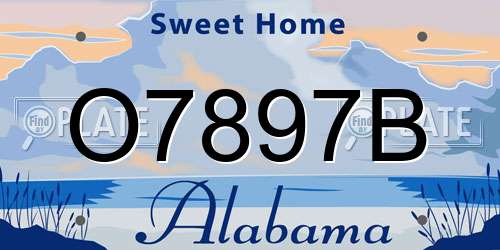 O7897B Alabama License Plate