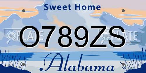 O789ZS Alabama License Plate