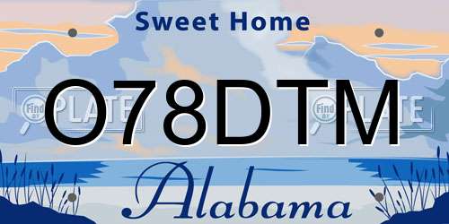 O78DTM Alabama License Plate
