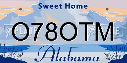 O78OTM Alabama License Plate