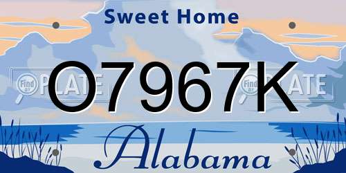 O7967K Alabama License Plate
