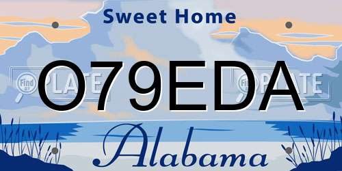 O79EDA Alabama License Plate