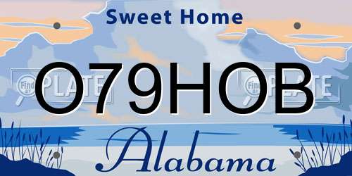 O79HOB Alabama License Plate