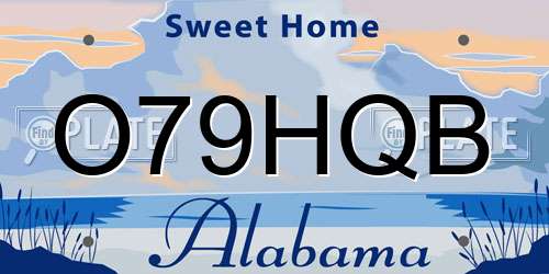 O79HQB Alabama License Plate