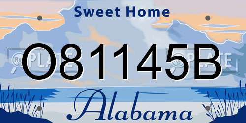 O81145B Alabama License Plate