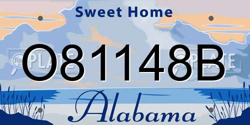 O81148B Alabama License Plate