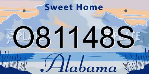 O81148S Alabama License Plate