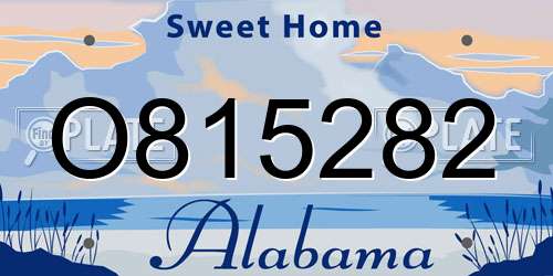 O815282 Alabama License Plate