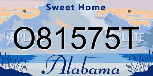 O81575T Alabama License Plate