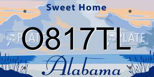O817TL Alabama License Plate