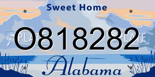 O818282 Alabama License Plate