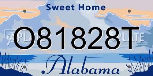 O81828T Alabama License Plate