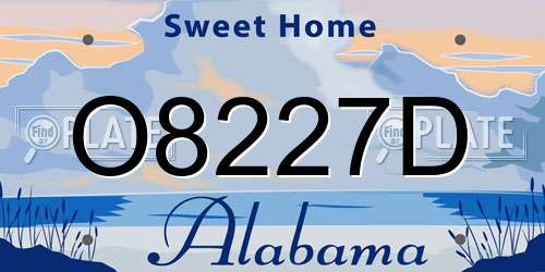 O8227D Alabama License Plate