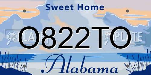 O822TO Alabama License Plate