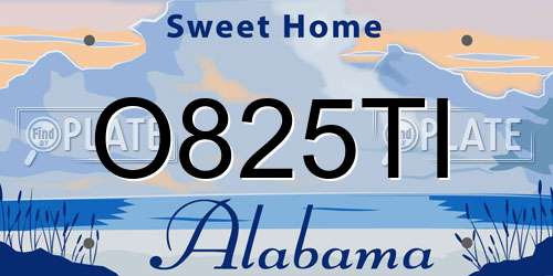 O825TI Alabama License Plate