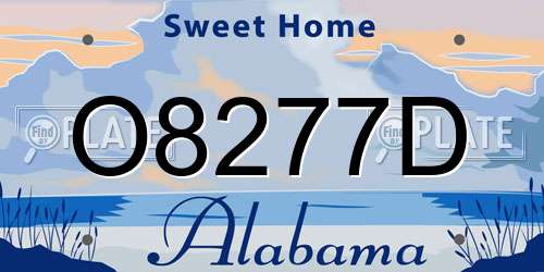 O8277D Alabama License Plate