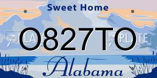 O827TO Alabama License Plate