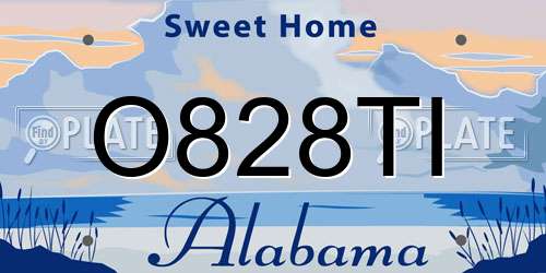 O828TI Alabama License Plate