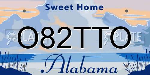 O82TTO Alabama License Plate