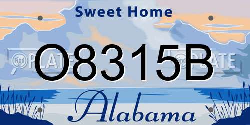 O8315B Alabama License Plate