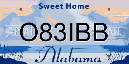 O83IBB Alabama License Plate
