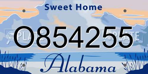 O854255 Alabama License Plate