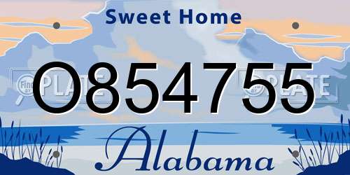 O854755 Alabama License Plate