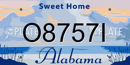 O8757I Alabama License Plate