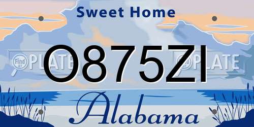 O875ZI Alabama License Plate