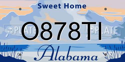 O878TI Alabama License Plate