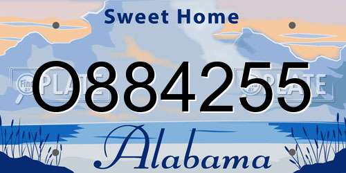 O884255 Alabama License Plate