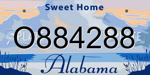 O884288 Alabama License Plate