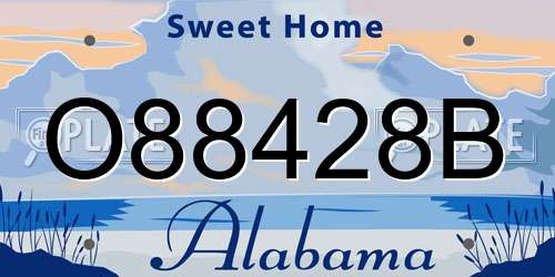 O88428B Alabama License Plate