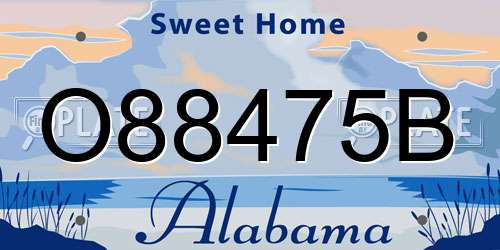 O88475B Alabama License Plate