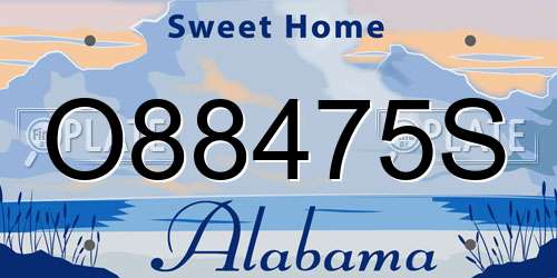 O88475S Alabama License Plate