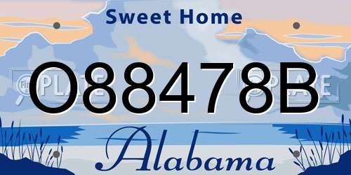 O88478B Alabama License Plate