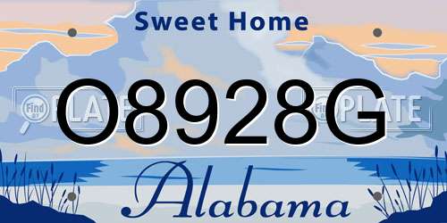 O8928G Alabama License Plate