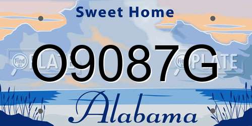 O9087G Alabama License Plate